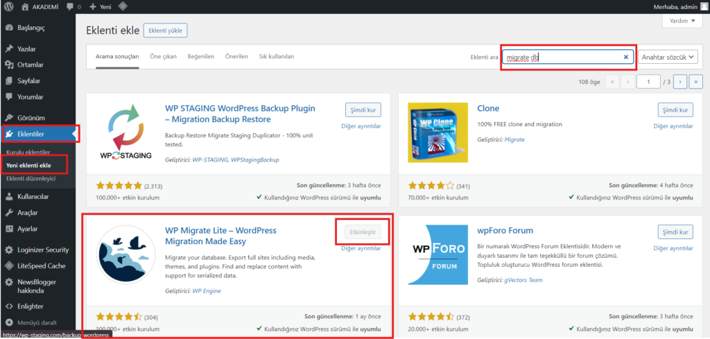 migrate-eklentisini-kur--1024x489 WORDPRESS DOMAİN DEĞİŞTİRME